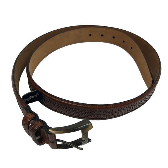 MEZLAN Parma Dama' Woven Leather Belt Brown 40 Men's - Picture 2 of 9